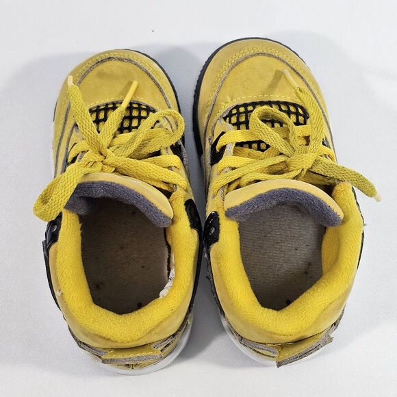 Nike Air Jordan 4 Retro TD 'Lightning' 2021 BQ7670-700 US Size 7C Kids - Picture 5 of 9